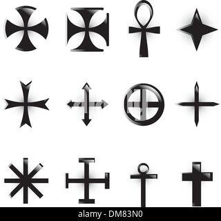 Set Crosses vector. various religious symbols Stock Vector