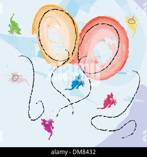 Celebration card with balloons Stock Vector