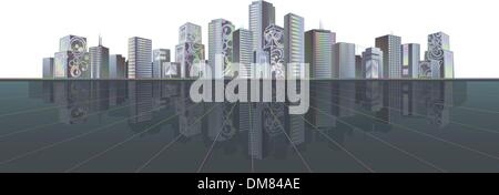 Rainbow city Stock Vector
