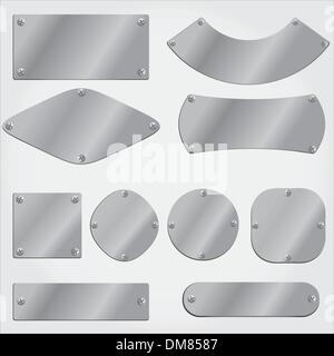 vector metal plates set singboard Stock Vector