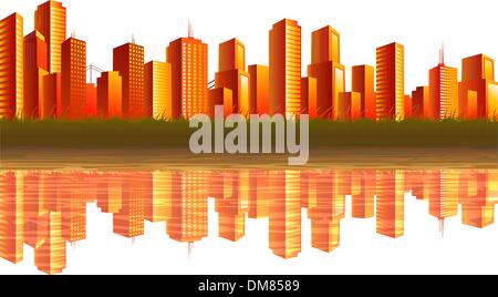 Sunset city Stock Vector