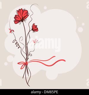Red flower vector card background Stock Vector