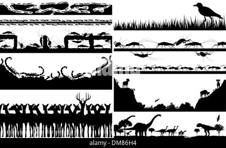 Animal foregrounds Stock Vector