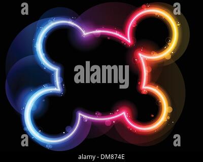Rainbow Circle Border with Sparkles and Swirls. Stock Vector