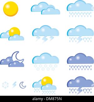 The icon set of a weather vector illustration Stock Vector