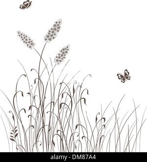 Vector grass silhouettes background Stock Vector