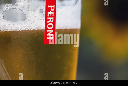 Nastro Azzurro beer, glass, half litre, Peroni Brewery, beer mat,  Amsterdam, Netherlands, on Sunday, April 7, 2019. (CTK Photo/Libor Sojka  Stock Photo - Alamy