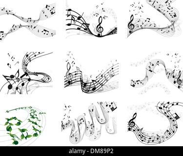 notes staff Stock Vector