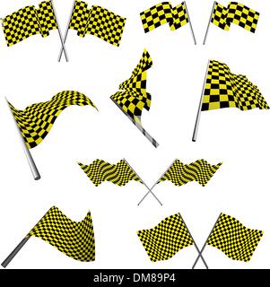 checked racing flags set Stock Vector