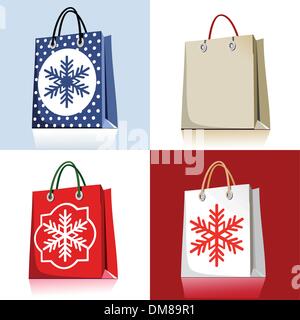 Set of christmas shopping bags Stock Vector
