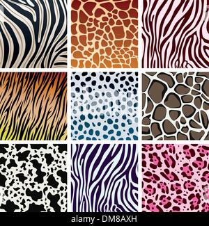 animal skin textures Stock Vector