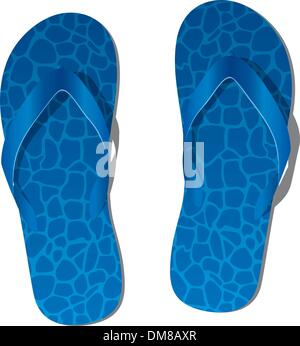 Pair of blue flip flops for summer holidays isometric view isolated on ...