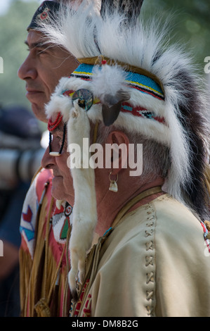 Kahnawake Pow wow celebrations Mohawk Nation Quebec Canada Stock Photo