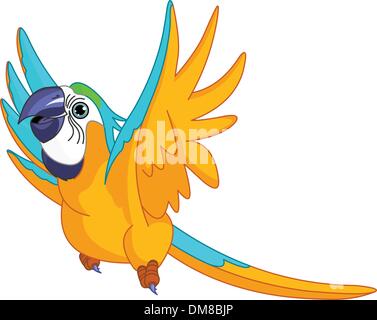 Flying Parrot Stock Vector