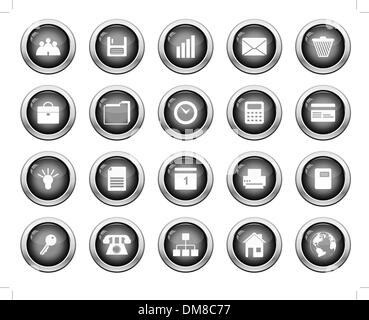 business and office icons set Stock Vector