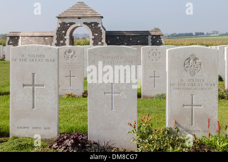 Tyne Cot Commonwealth War Graves Cemetery, Zonnebeke, Belgium Stock Photo