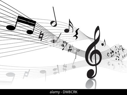 notes staff Stock Vector