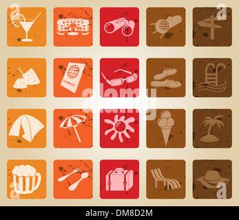 travel icons set Stock Vector