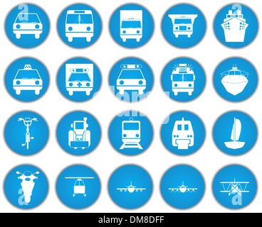 transportation icons set Stock Vector