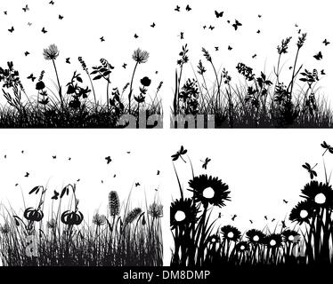 set of grass silhouettes Stock Vector