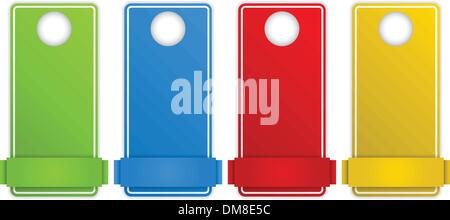 Set of Colorful Text Box Door Hangers Stock Vector