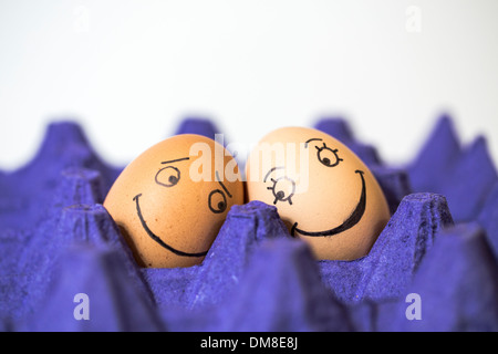 Romantic brown eggs Stock Photo