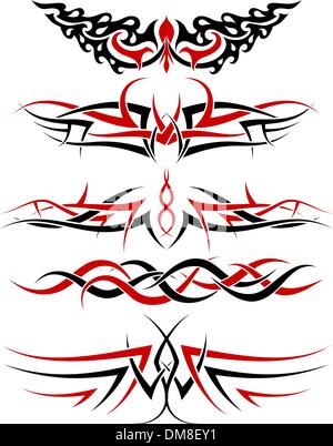 Set of tribal tattoo set stock vector. Illustration of isolated - 50552788