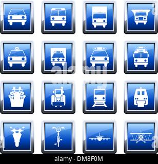 transportation icon set Stock Vector