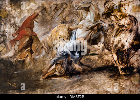 THE LION HUNT 1621 OIL SKETCH FOR THE MEDICI CYCLE 1621 Peter Paul Rubens (1577–1640) Flemish Belgian Belgium Stock Photo