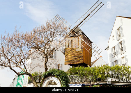 Historical windmill - Moulin de la galette, Montmartre,Paris Stock Photo