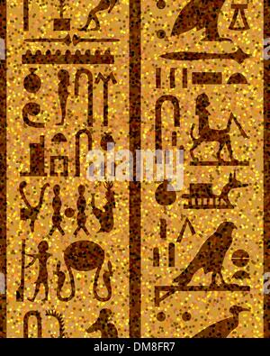 Seamless pattern of ancient Egyptian symbols and decoration. Egypt flat ...