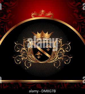 Golden vintage monogram frame. Decorative flourish border Stock Vector ...