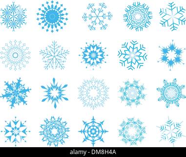 Collection of snowflakes, stars, Christmas decorations, hand drawn ...