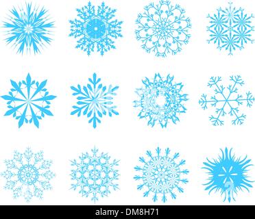 Collection of snowflakes, stars, Christmas decorations, hand drawn ...