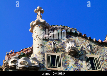Casa Batllo by Antonio Gaudi at  Passeig de Gracia, Barcelona, Spain, Europe Stock Photo