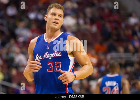 December 9, 2013: Los Angeles Clippers power forward Blake Griffin (32) looks on during the NBA game between the Los Angeles Clippers and the Philadelphia 76ers at the Wells Fargo Center in Philadelphia, Pennsylvania. The Clippers win 94-83. Christopher Szagola/Cal Sport Media Stock Photo