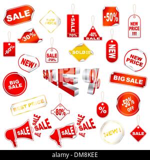 Red sale icons Stock Vector