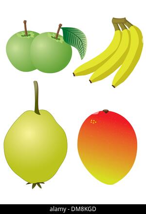 Apple, banana, mango, quince Stock Vector