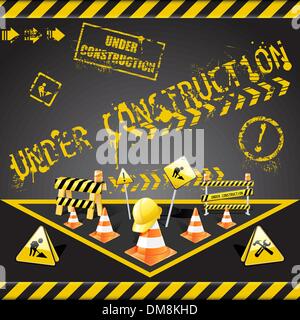 Under construction warning Stock Vector