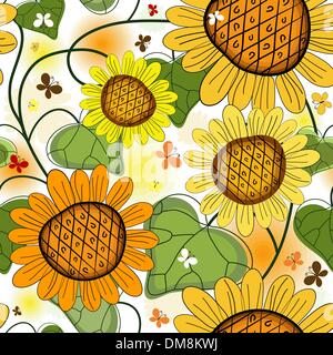 Repeating floral white summer pattern Stock Vector