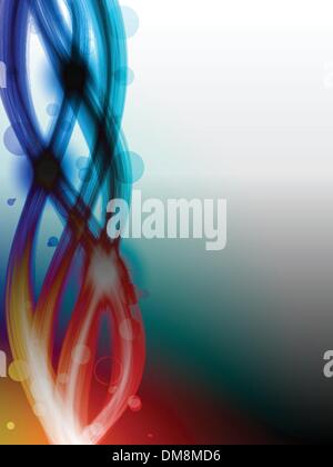 Abstract Colorful Waves on Black Background Stock Vector