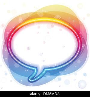 Rainbow Neon Lights Speech Bubble Stock Vector