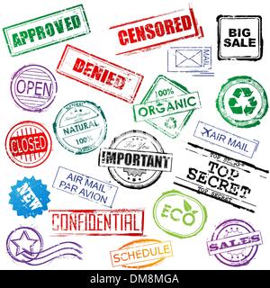 Vector stamp set collection Stock Vector