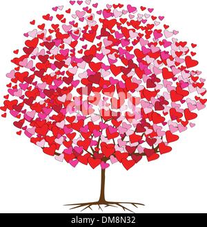 love trees with hearts, valentine's theme Stock Vector