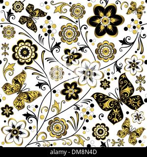 Seamless white floral pattern (vector) Stock Vector