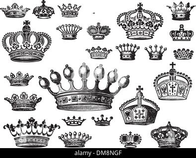 antique crowns set (vector) Stock Vector