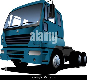 Vector illustration of blue  truck Stock Vector
