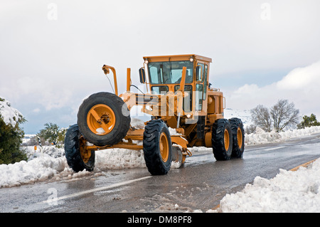 Snowplow, Snow removing Tractor, Stock Photo