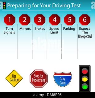 Preparing For Your Driving Test Stock Vector