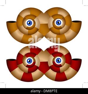 Nautilus Shell Halloween Mask Set Stock Vector
